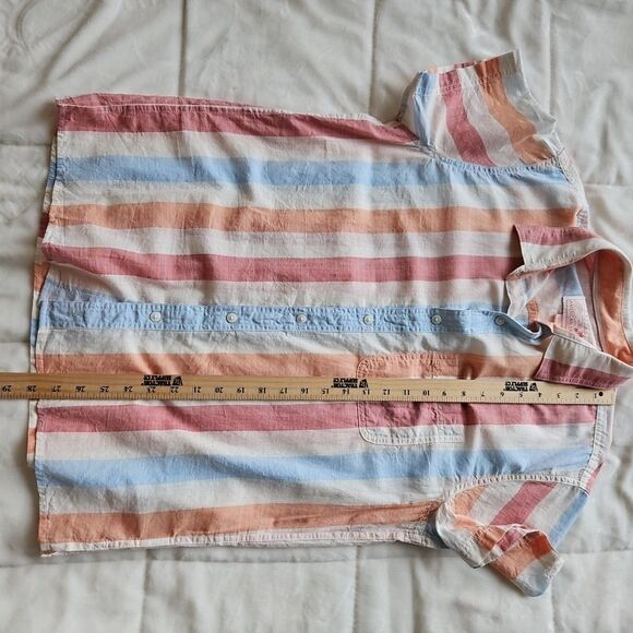 American Eagle Shirt Men's Med. Cotton Striped Shirt Casual Madras NWT - Picture 8 of 10